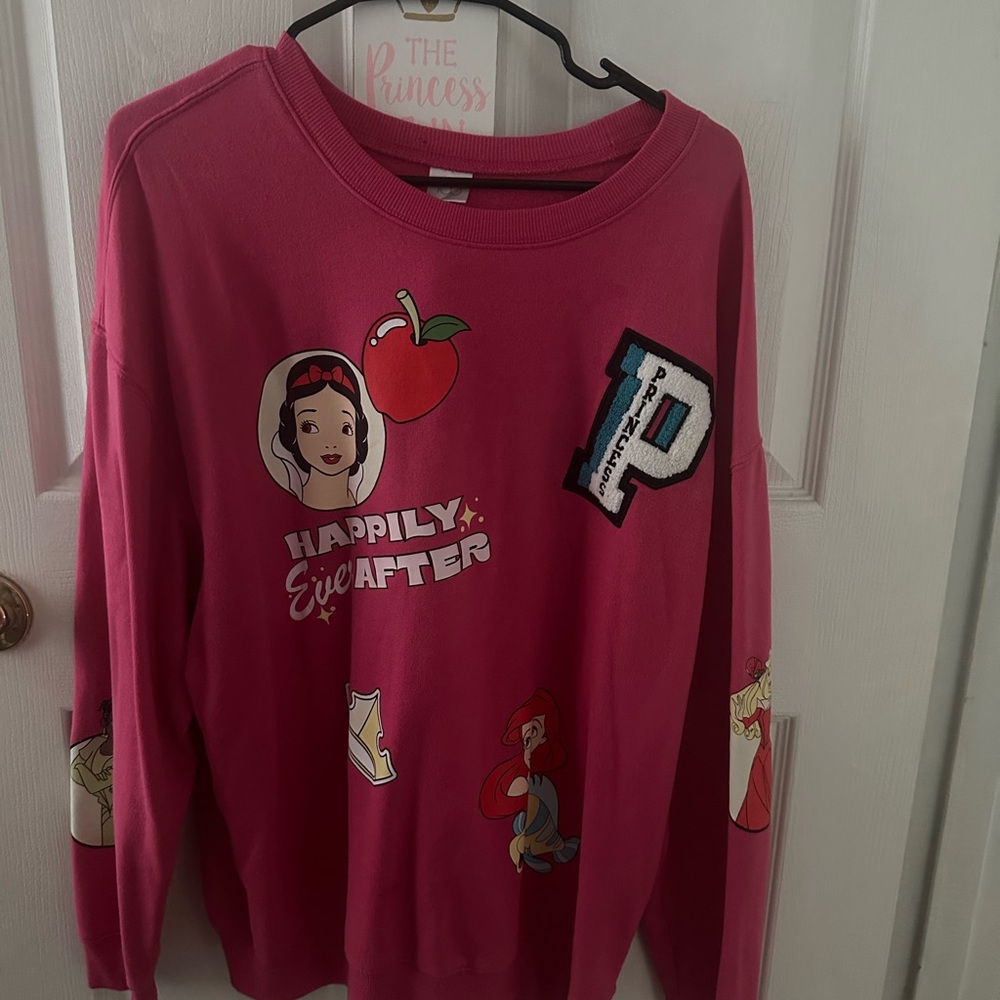 Disney Pink Crew Neck Sweater with Decorative Patches